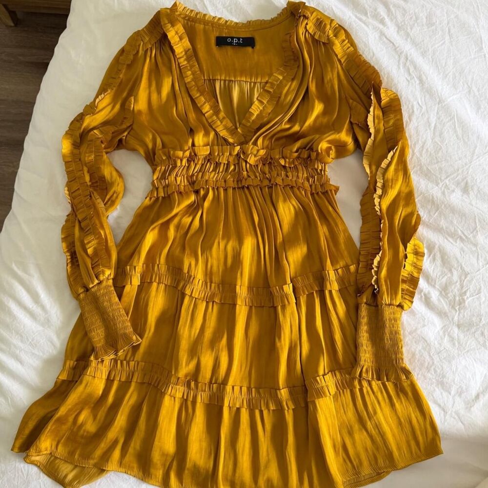 Opt Women's Yellow and Gold Dress